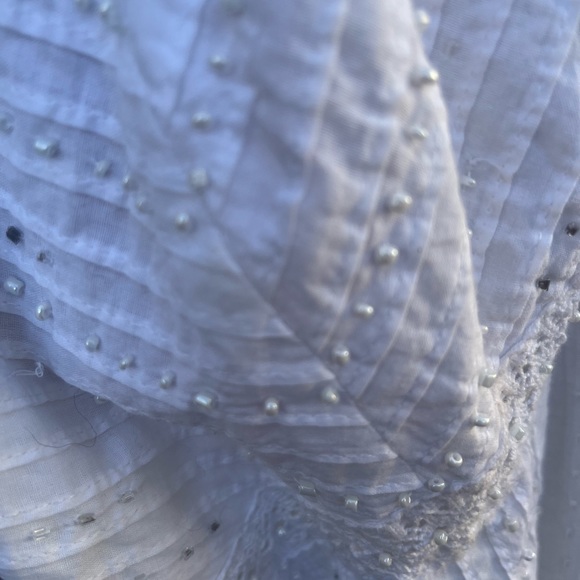 Vasna | White Pearls Boho Dress | Size Large - Picture 5 of 16